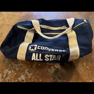 Vintage Converse All Star Dark Blue Canvas Basketball Sports Gym Bag